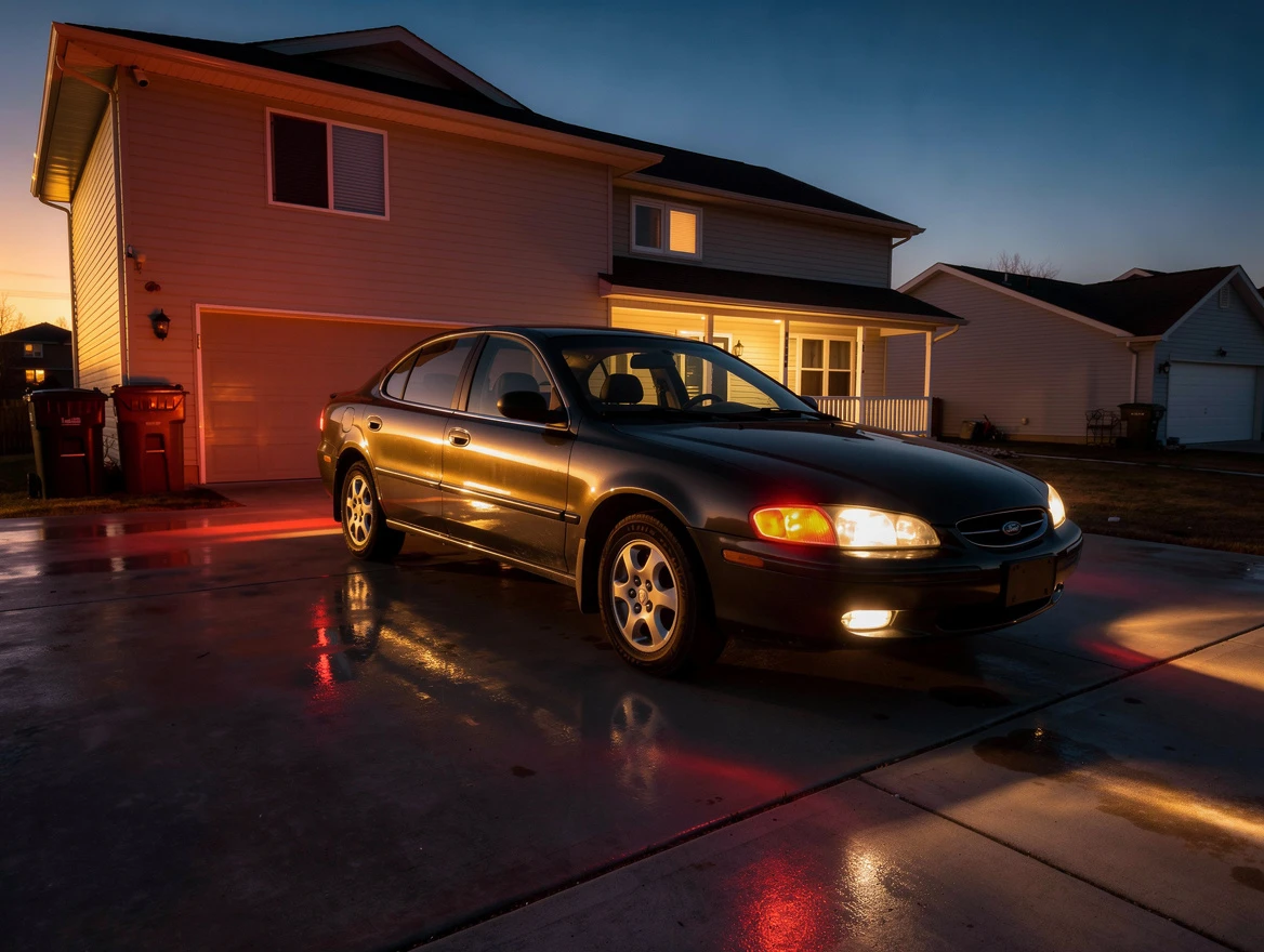 The same car with a clean background and glossy, well-lit paint